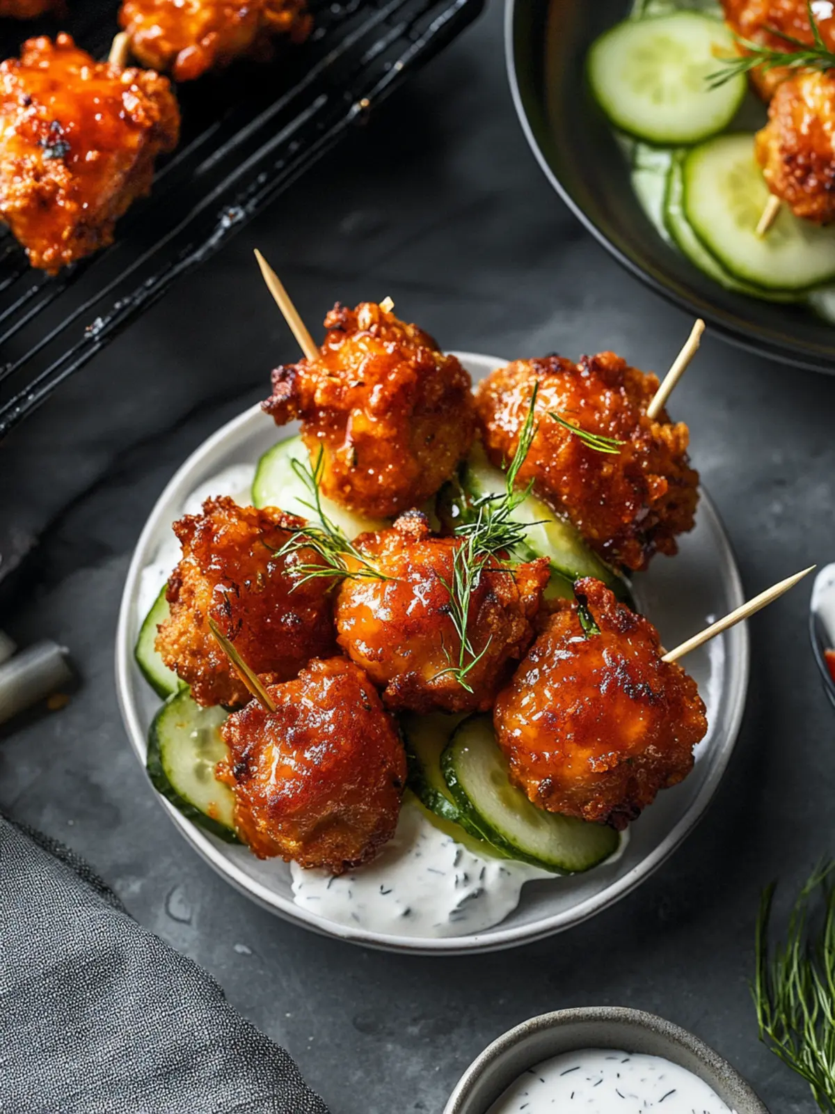 Delicious Pickle-Brined Chicken Bites with Blue Cheese Twist 3 Pickle-Brined Chicken Bites