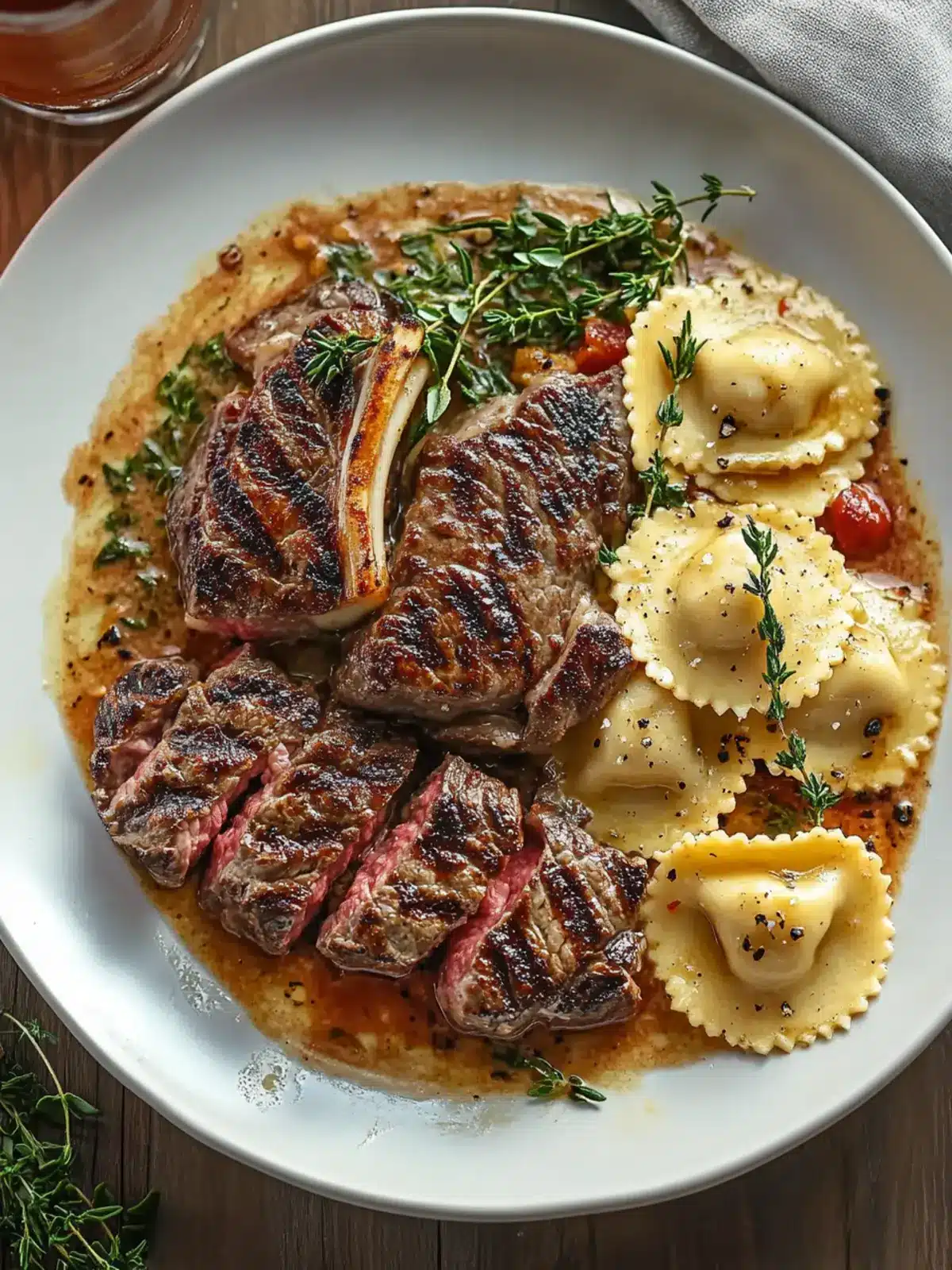 Steak and Ravioli in Creamy Garlic Herb Sauce Perfect for Date Night 5 Steak and Ravioli