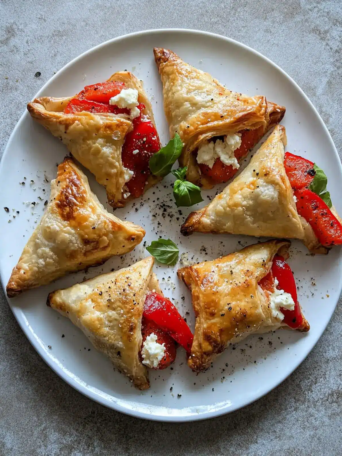Irresistible Roasted-Red-Pepper and Feta Triangles Recipe 3 Roasted-Red-Pepper and Feta Triangles