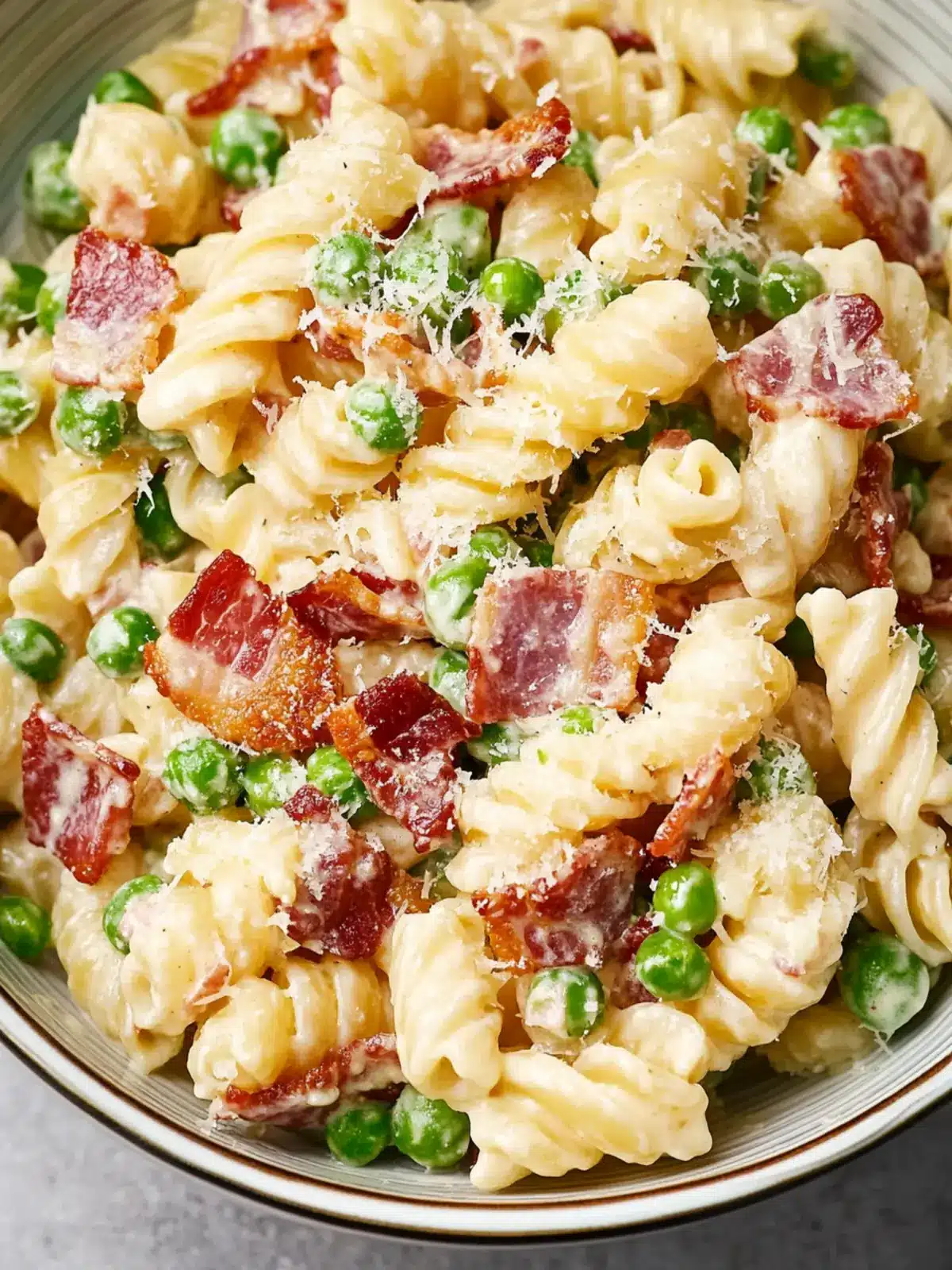Creamy Pea and Bacon Pasta Salad That's Perfect for Picnics 2 Creamy Pea and Bacon Pasta Salad