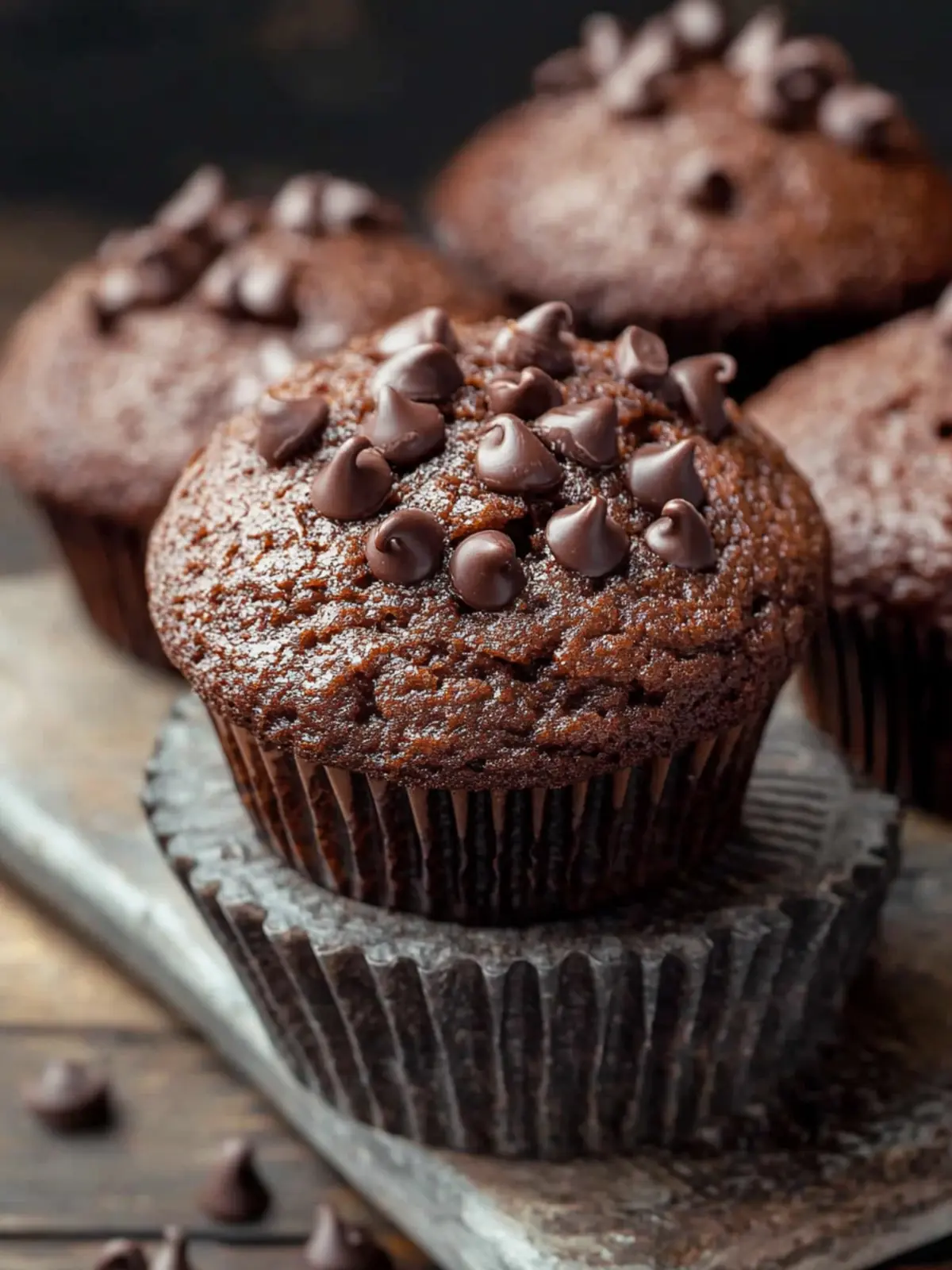 Indulge in Decadent Double Chocolate Muffins Today 4 Double Chocolate Muffins