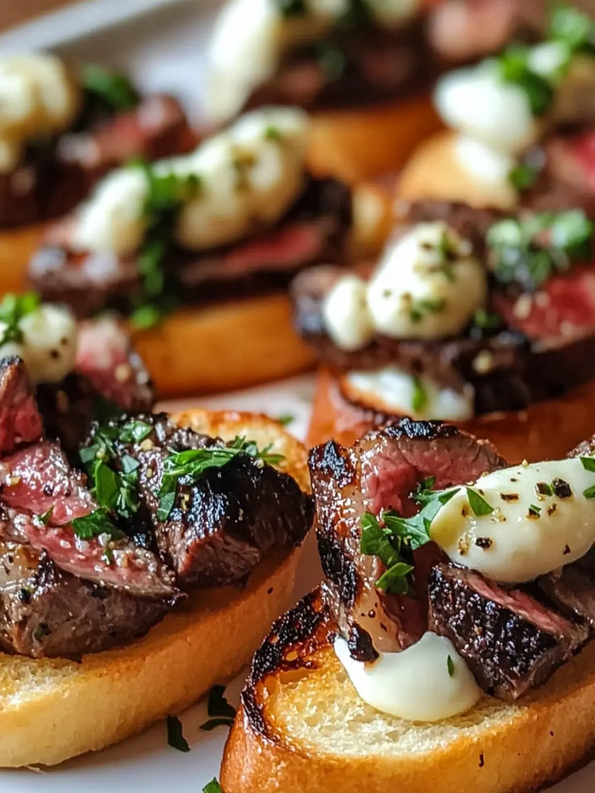 Steak Crostini with Spicy Roasted Peppers Delight 2 Steak Crostini