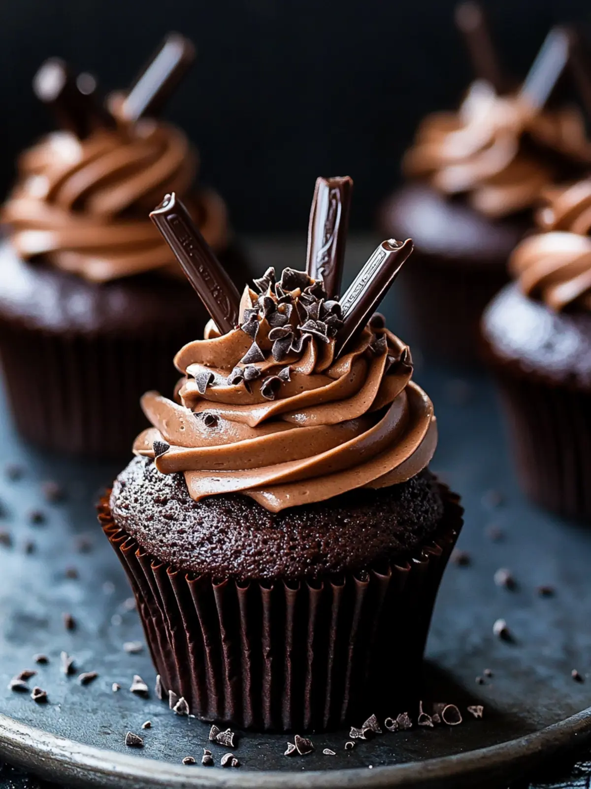 Decadent Chocolate Cupcakes with Fudge Frosting Bliss 4 Chocolate Cupcakes with Fudge Frosting