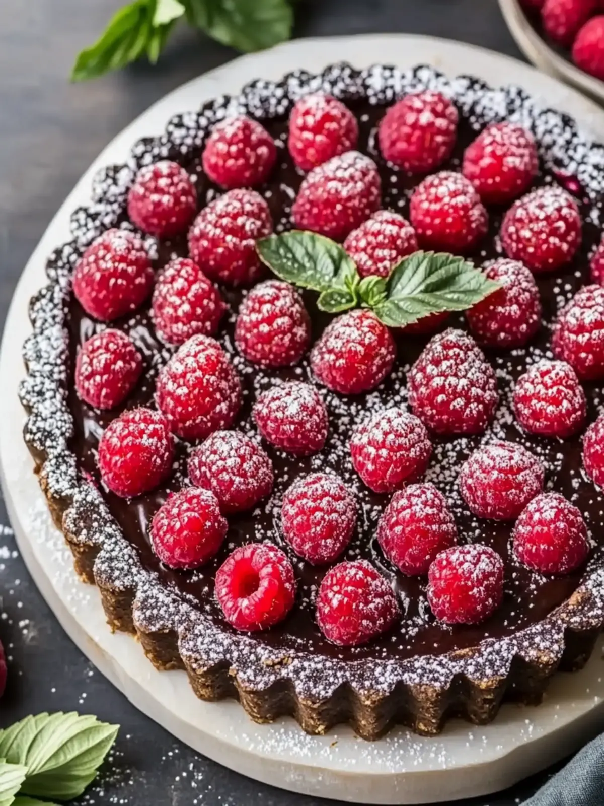 Delight in Easy Chocolate Raspberry Tart with Oreo Crust 2 Easy Chocolate Raspberry Tart