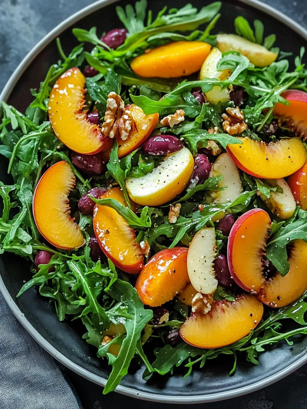 Delicious Peach Arugula Salad with Goat Cheese Delight 3 Peach Arugula Salad