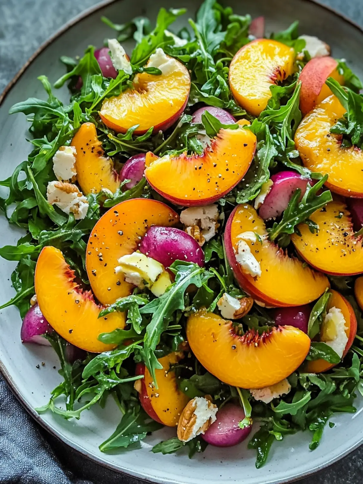 Delicious Peach Arugula Salad with Goat Cheese Delight 4 Peach Arugula Salad