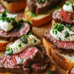 Steak Crostini with Spicy Roasted Peppers Delight 8 Steak Crostini