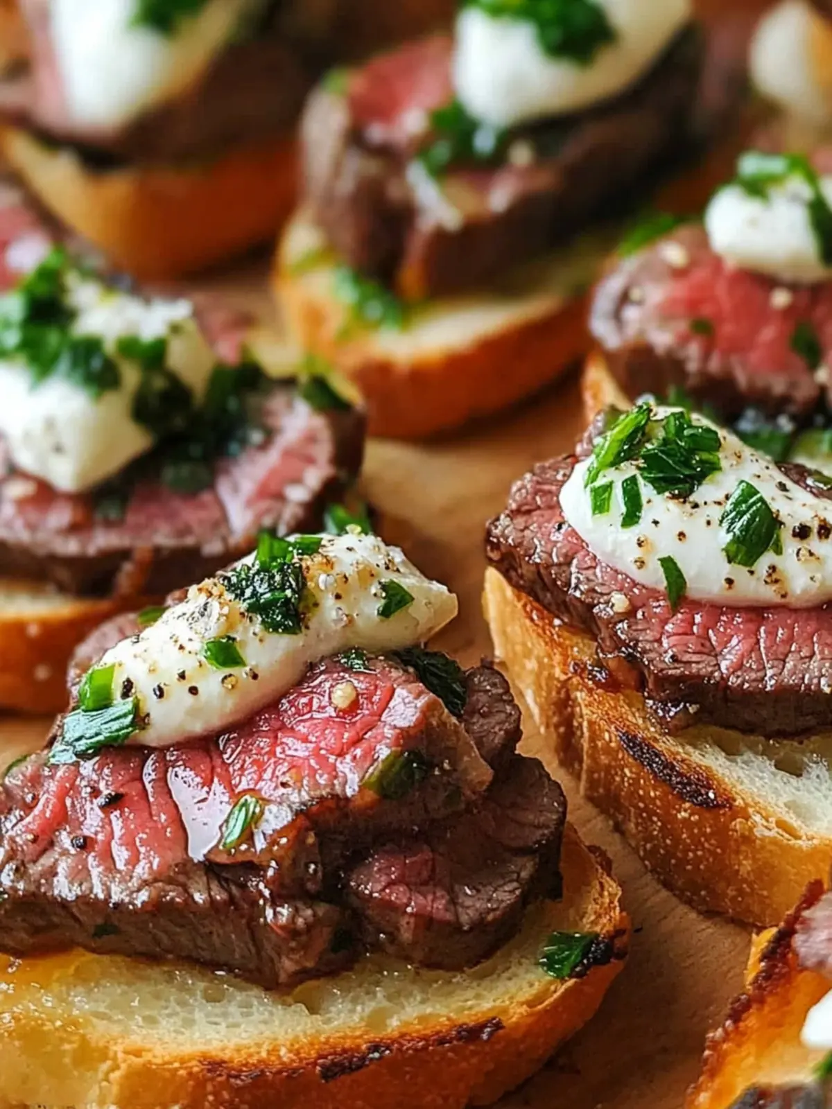 Steak Crostini with Spicy Roasted Peppers Delight 5 Steak Crostini