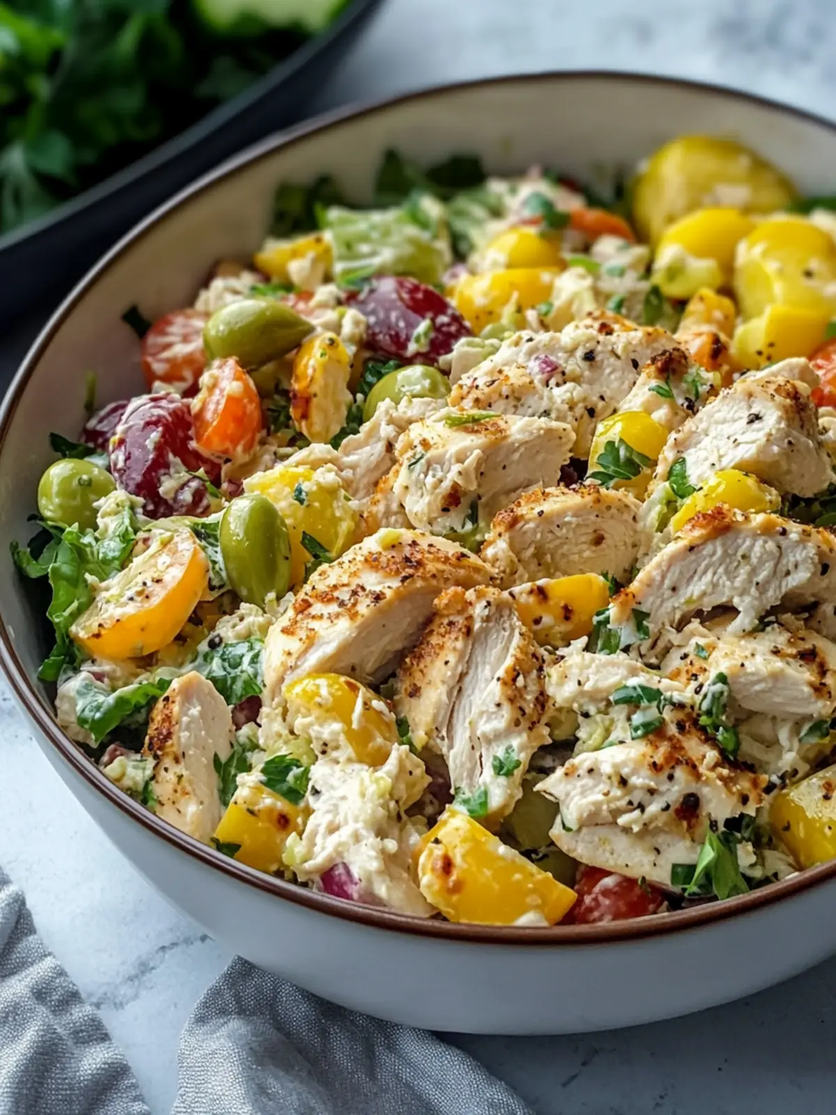 Zesty Pepperoncini Chicken Salad with Creamy Chickpeas 2 Pepperoncini Chicken Salad