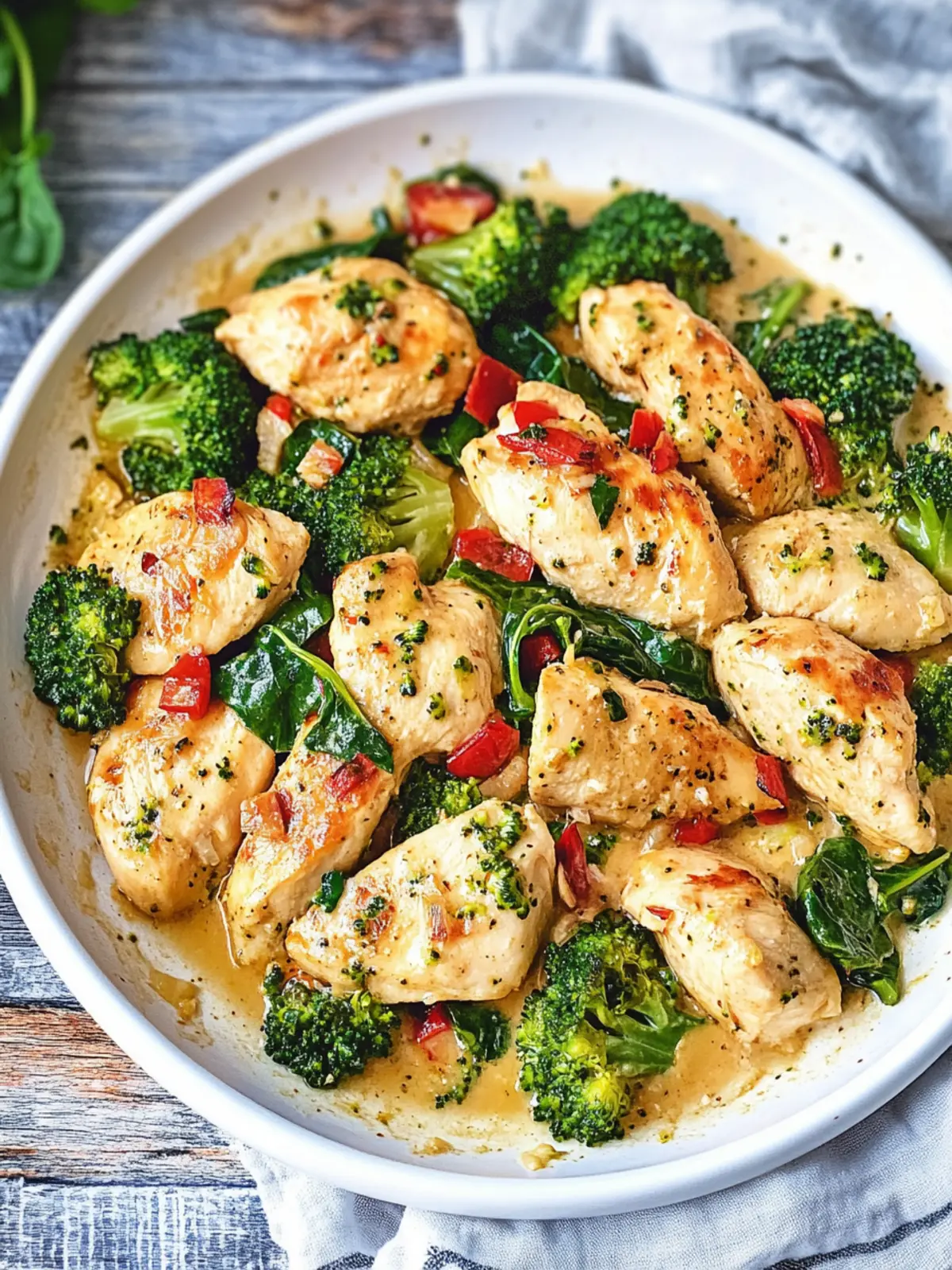 Garlic Chicken with Broccoli and Spinach: A Flavorful Bake 5 Garlic Chicken with Broccoli and Spinach