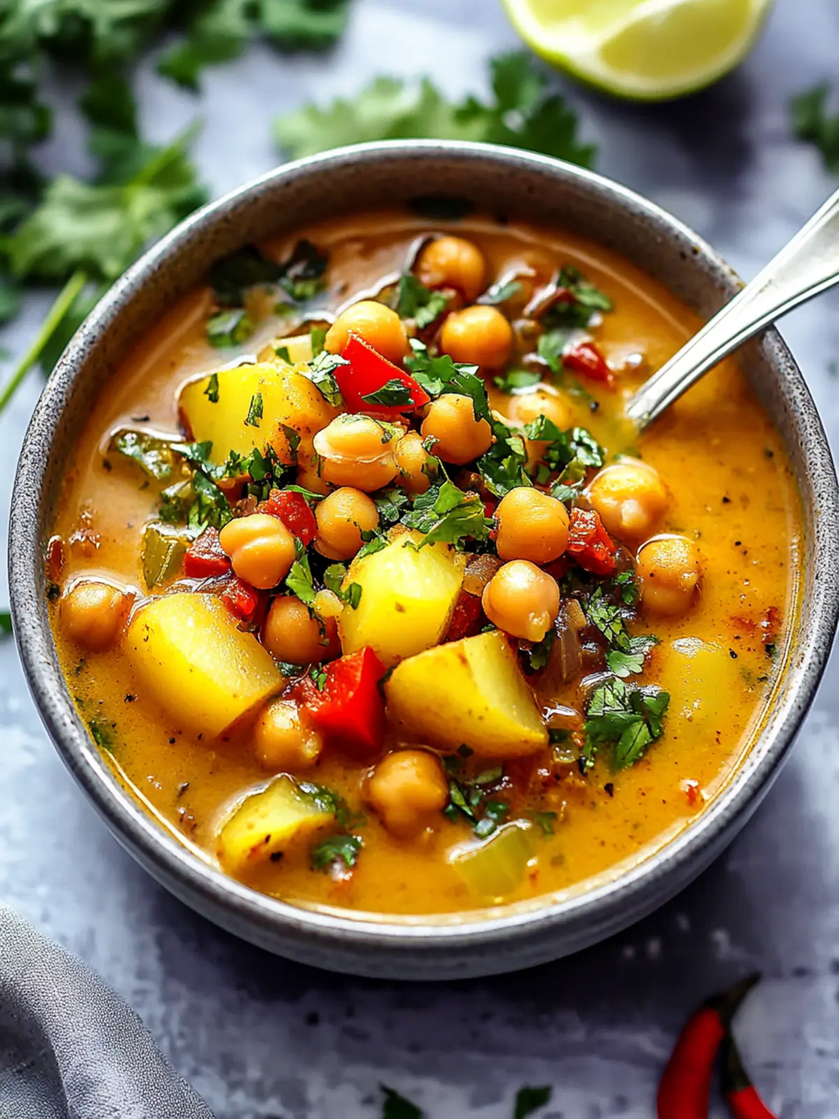 Cozy Curry Soup with Chickpeas and Potatoes Delight 4 Curry Soup with Chickpeas and Potatoes
