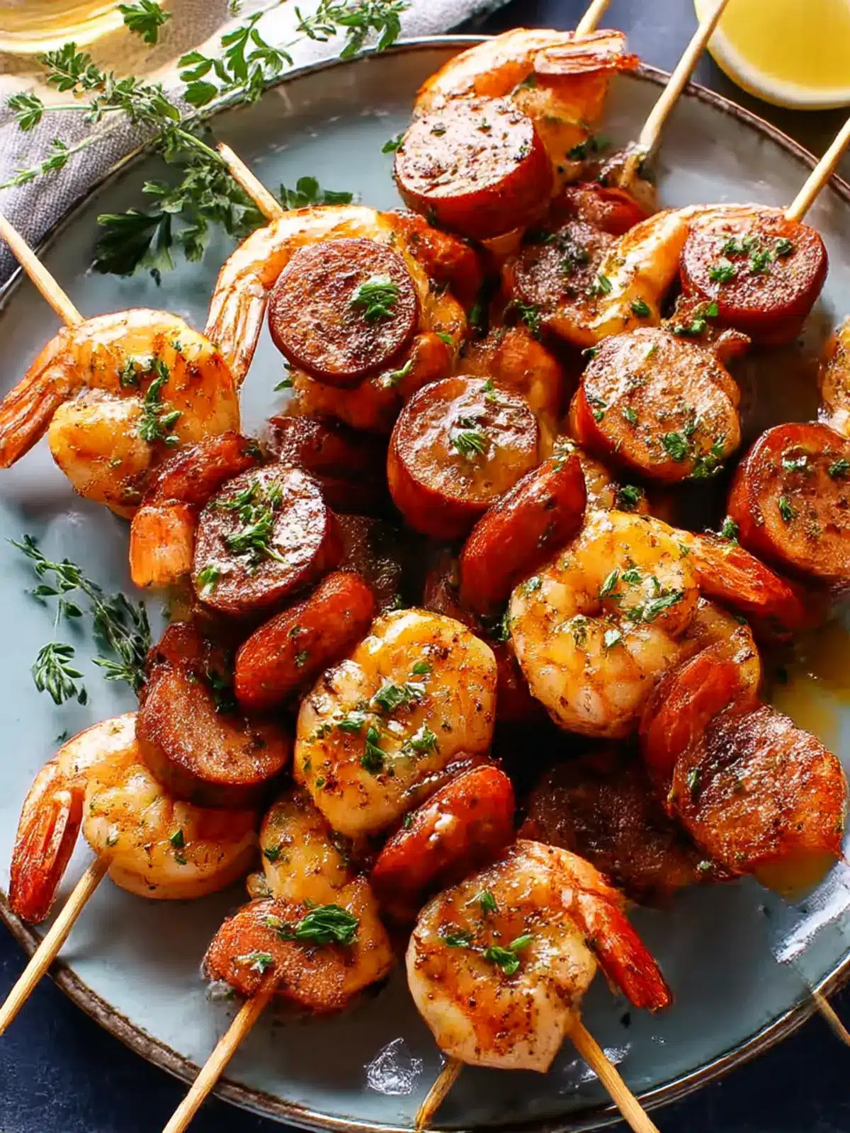 Savor Cajun Butter Shrimp & Sausage Skewers for Grilling Fun 3 Cajun Butter Shrimp & Sausage Skewers
