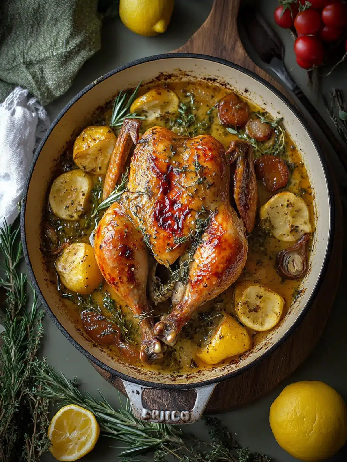 Herb Roasted Chicken in Creamy Sauce for Cozy Dinner Magic 2 Herb Roasted Chicken