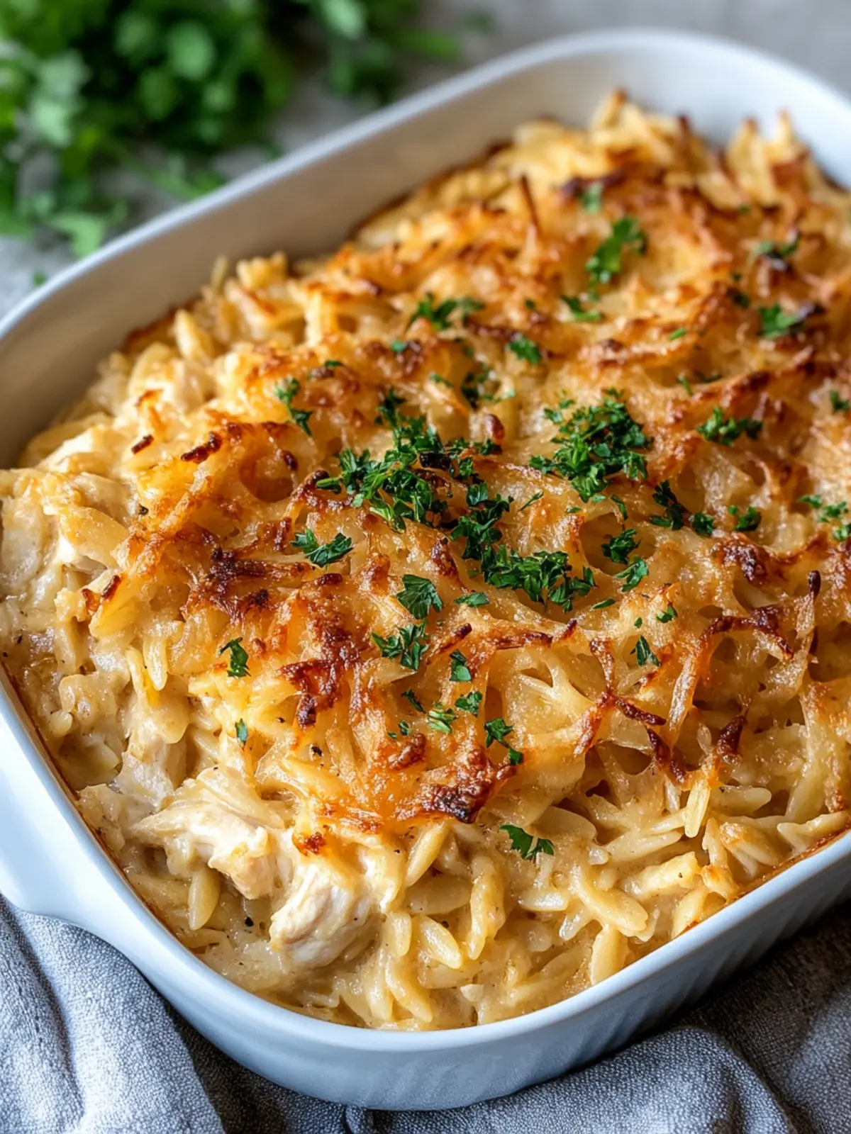 Savory French Onion Chicken Orzo Casserole You’ll Love 5 French Onion Chicken Orzo Casserole