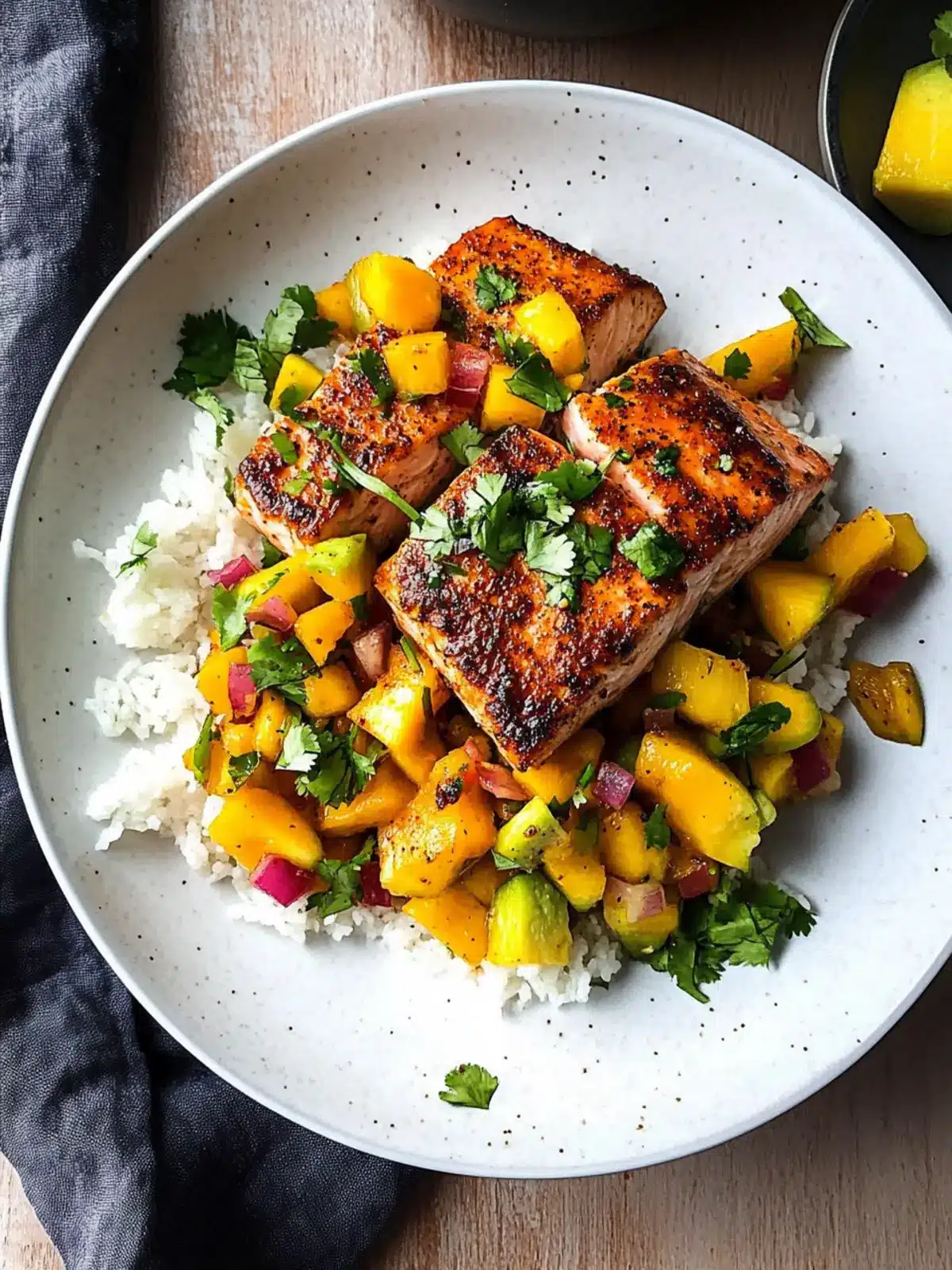 Zesty Cajun Salmon w/ Mango Salsa for an Amazing Dinner 5 Cajun Salmon w/ Mango Salsa