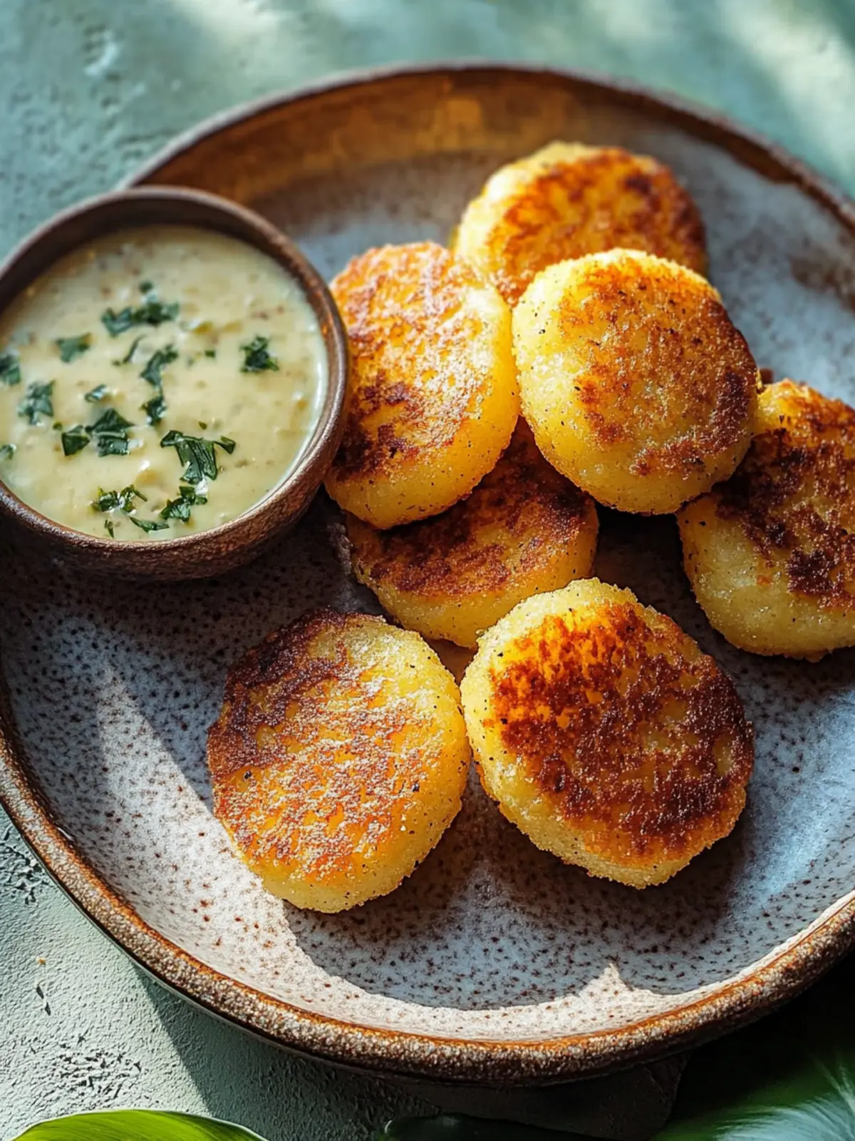 Crispy Caribbean Yucca Cakes with Zesty Garlic-Lime Mojo 2 Crispy Caribbean Yucca Cakes