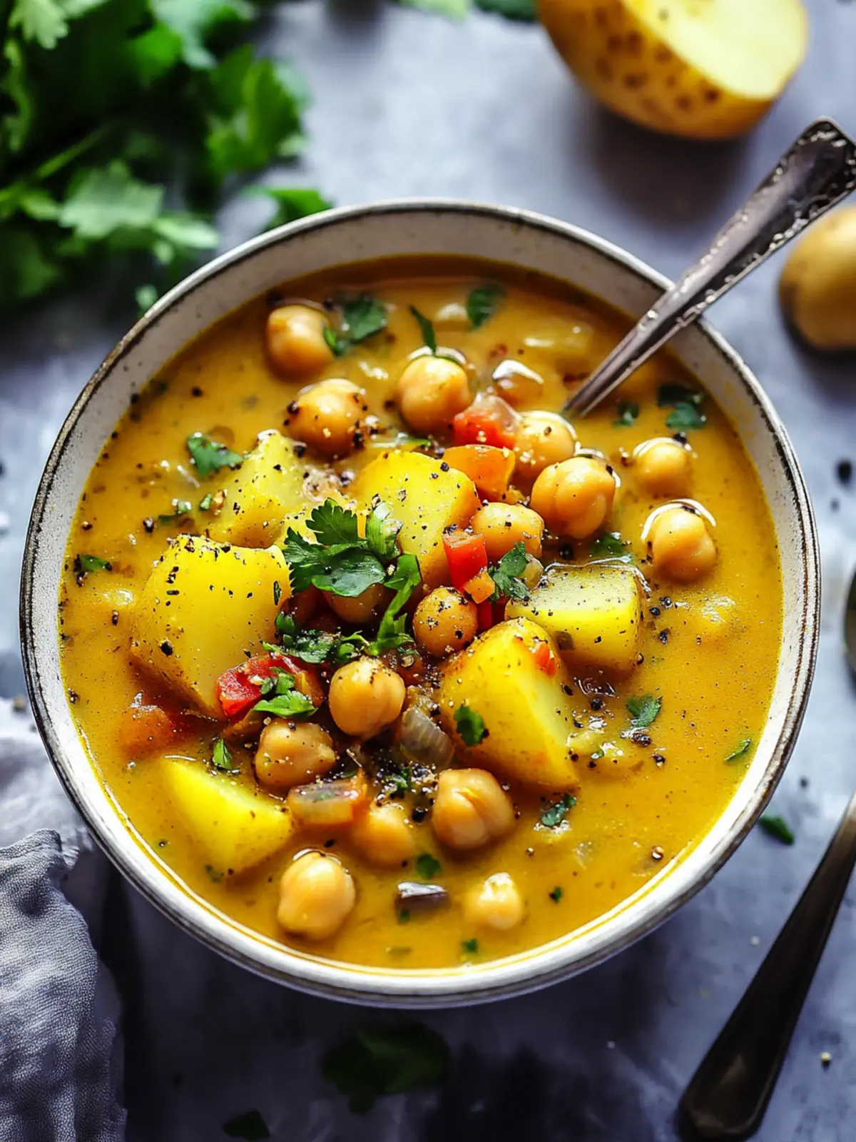 Cozy Curry Soup with Chickpeas and Potatoes Delight 5 Curry Soup with Chickpeas and Potatoes