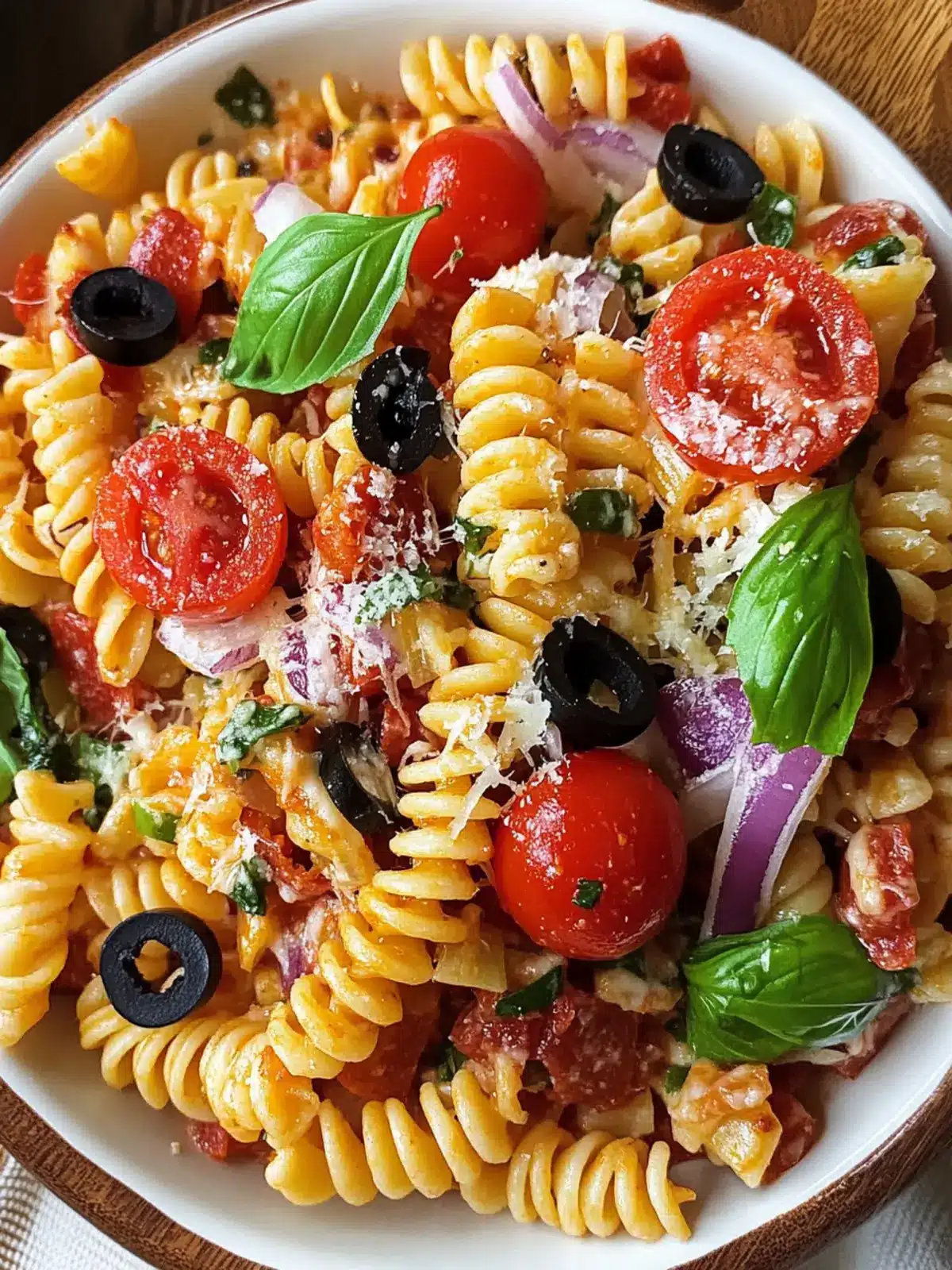 Pizza Pasta Salad That's Perfect for Summer Picnics 2 Pizza Pasta Salad