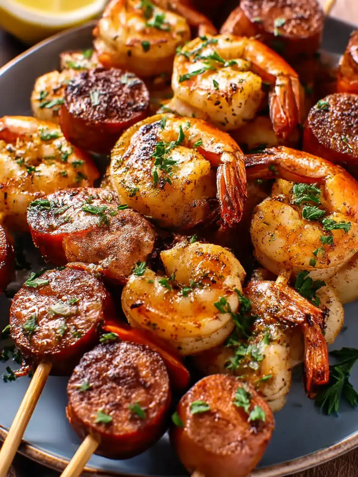 Savor Cajun Butter Shrimp & Sausage Skewers for Grilling Fun 2 Cajun Butter Shrimp & Sausage Skewers