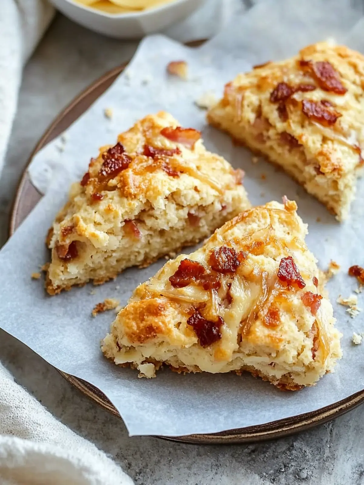 Asiago Caramelized Onion Bacon Scones: Quick and Savory Treats 2 Asiago Caramelized Onion Bacon Scones