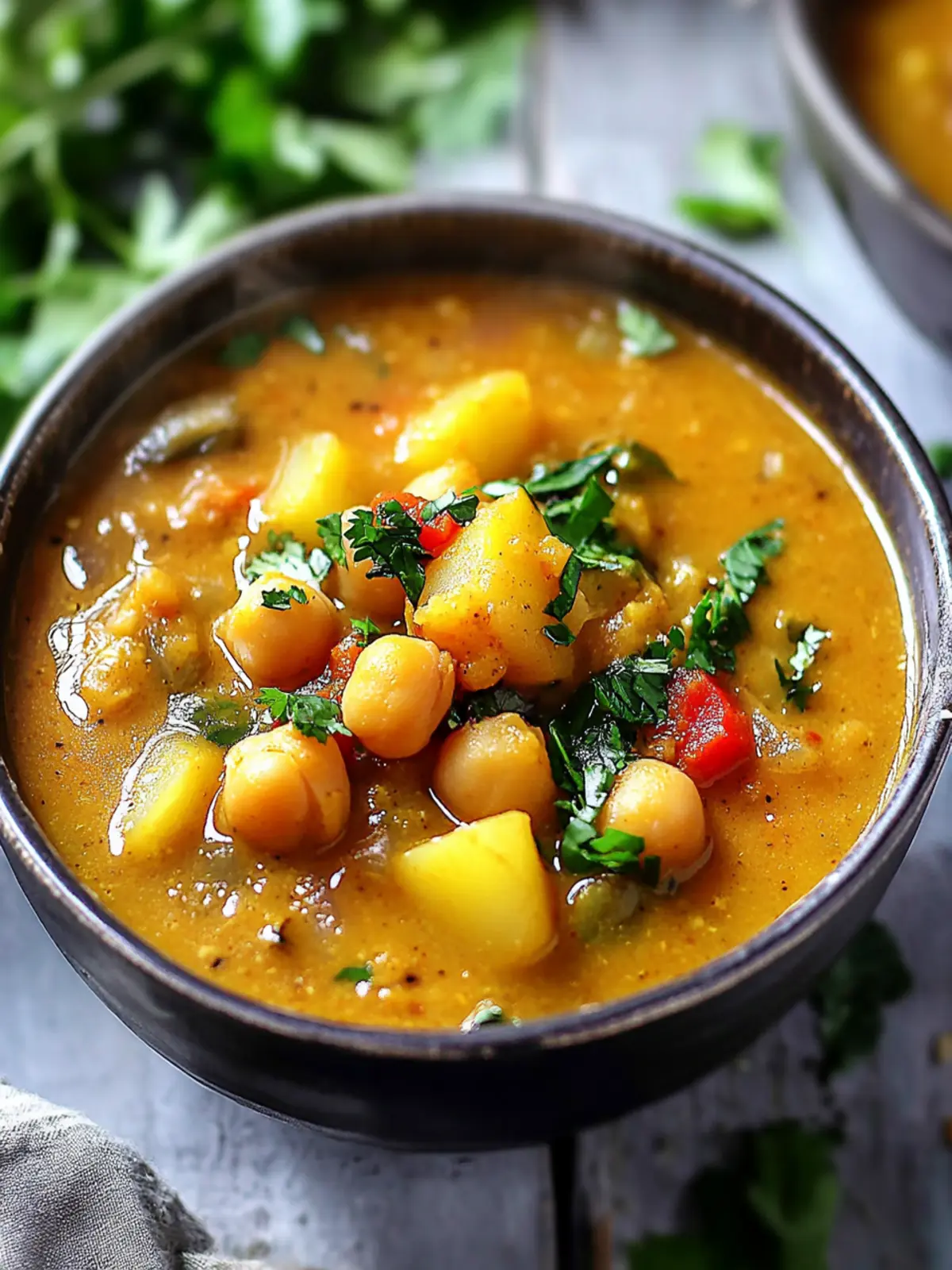 Cozy Curry Soup with Chickpeas and Potatoes Delight 2 Curry Soup with Chickpeas and Potatoes