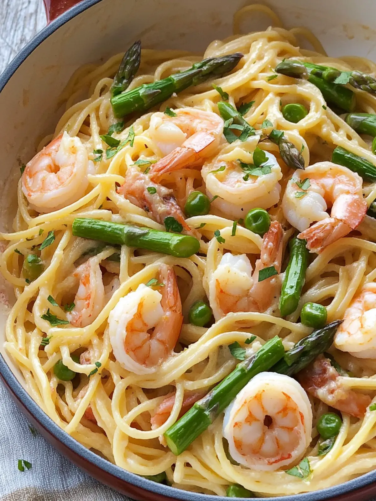 Shrimp Asparagus Carbonara: Quick Pasta Perfection at Home 5 Shrimp Asparagus Carbonara