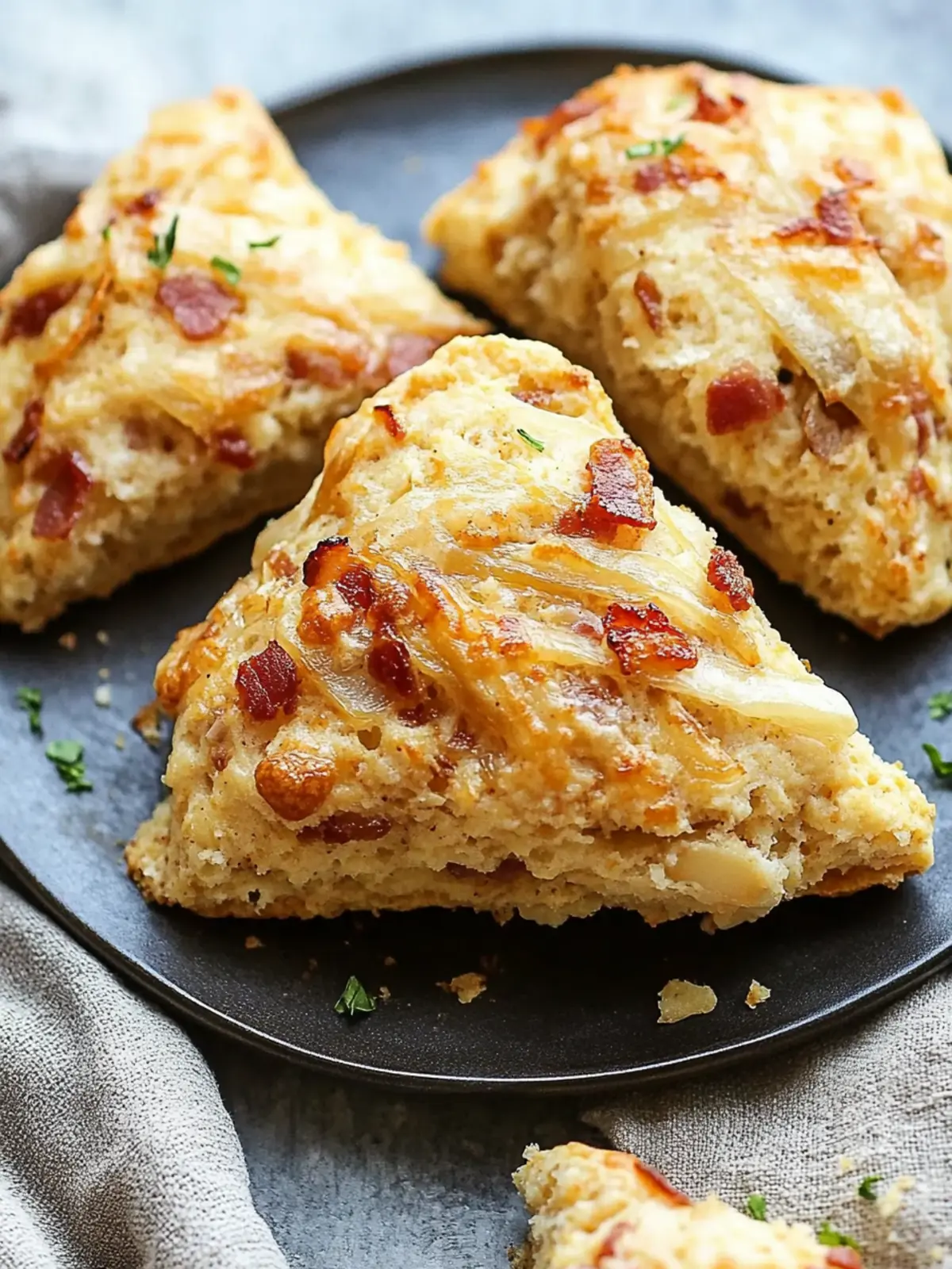 Asiago Caramelized Onion Bacon Scones: Quick and Savory Treats 3 Asiago Caramelized Onion Bacon Scones