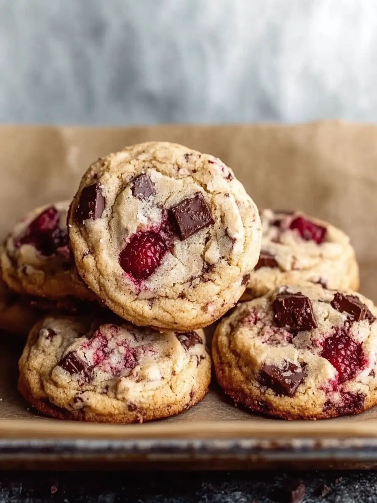 Raspberry Chocolate Chunk Cookies
