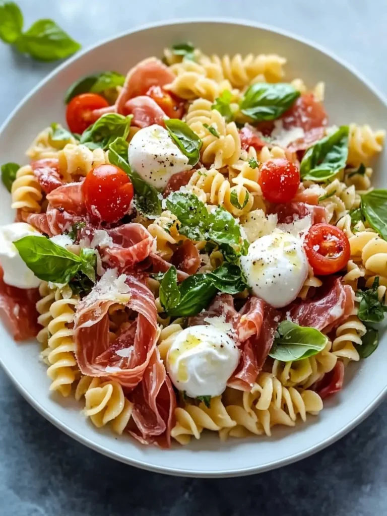 Prosciutto Caprese Pasta Salad