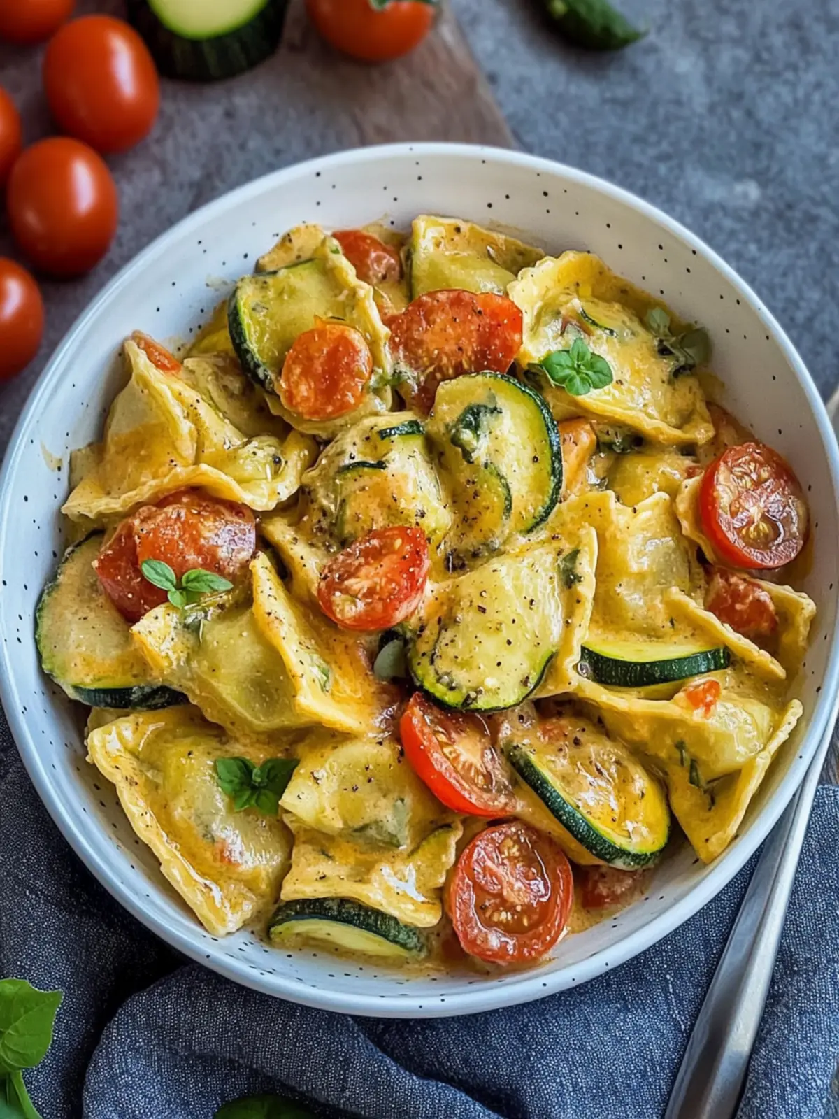 Creamy Maultaschen Pan with Zucchini and Tomatoes Bliss 5 Creamy Maultaschen pan with zucchini and tomatoes