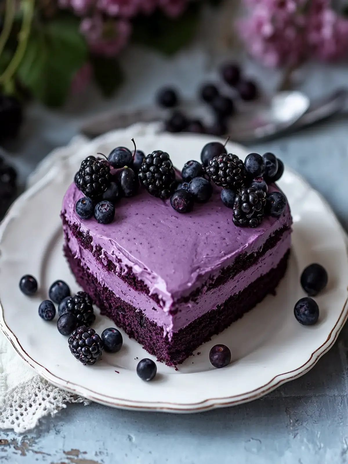 Decadent Blackcurrant Heart Cake to Sweeten Your Day 2 Blackcurrant Heart Cake
