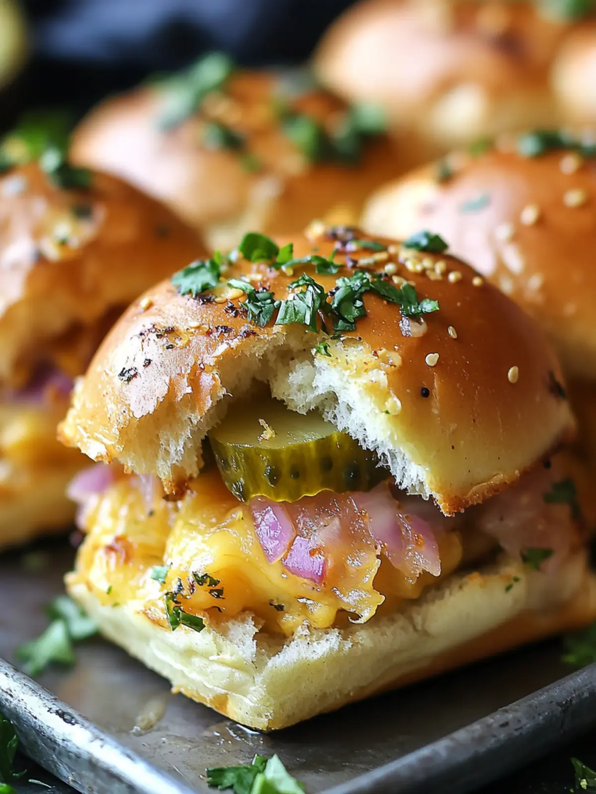 Pickle-Garlic Butter Cuban Inspired Pull-Apart Sliders Delight 2 Pickle-Garlic Butter Cuban Inspired Pull-Apart Sliders