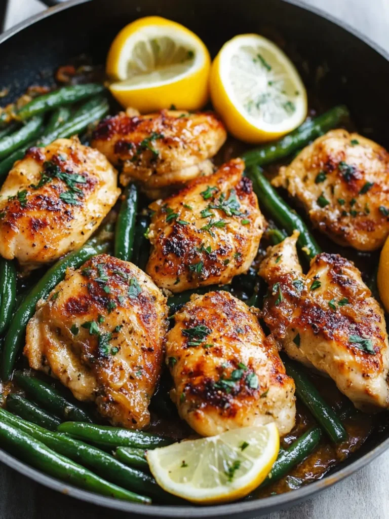Lemon Garlic Butter Chicken and Green Beans Skillet