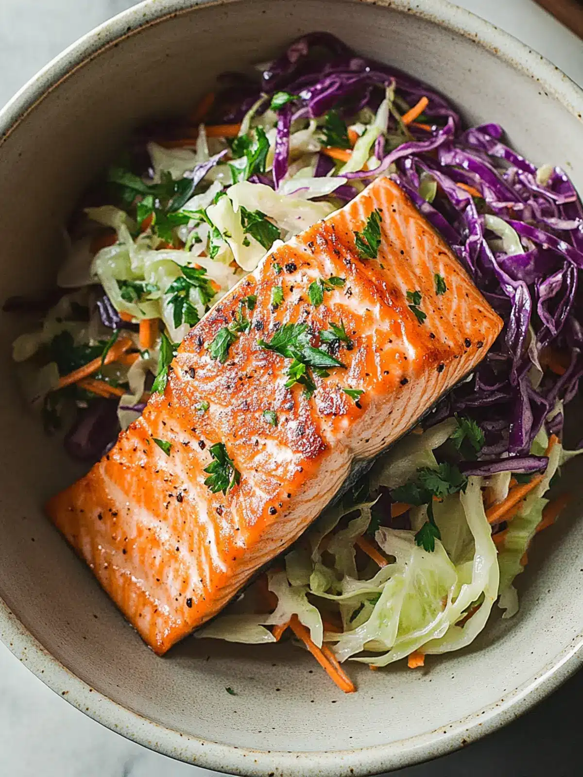 Delicious Salmon with Cabbage Slaw in Under 20 Minutes 5 Salmon with Cabbage Slaw