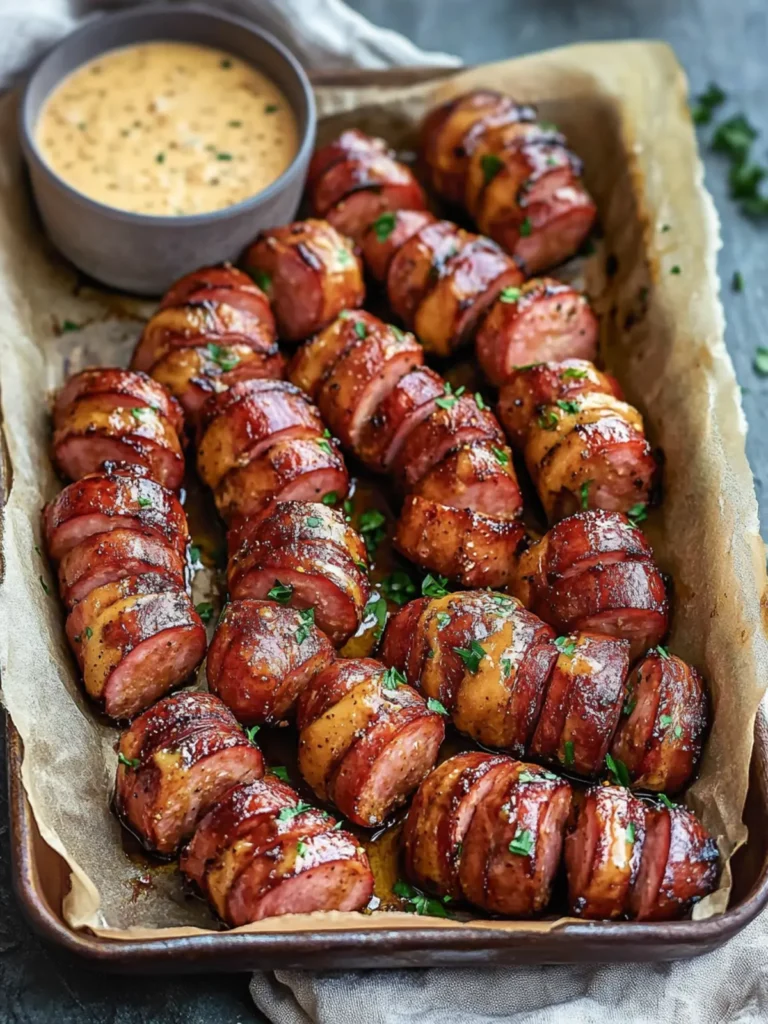 Mustard Hasselback Kielbasa Bites