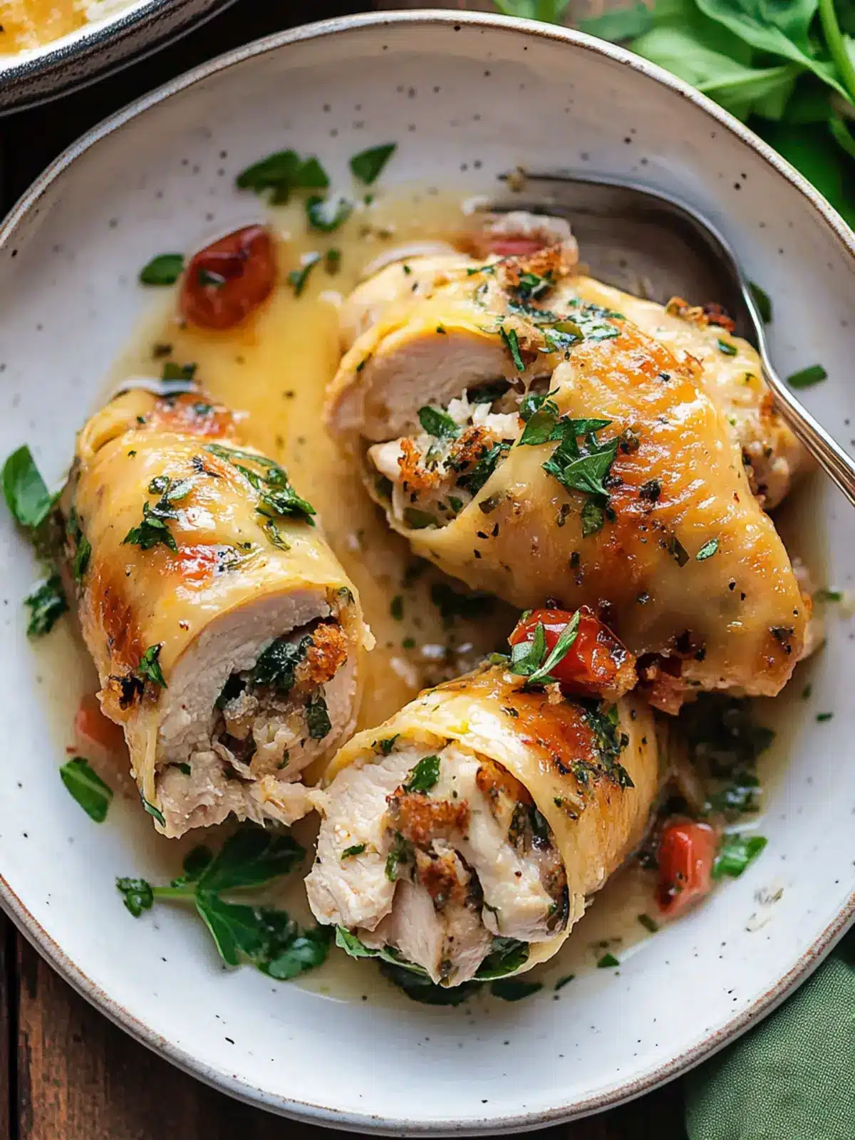 Savory Chicken Involtini with Spinach and Cheese Delight 4 Chicken Involtini