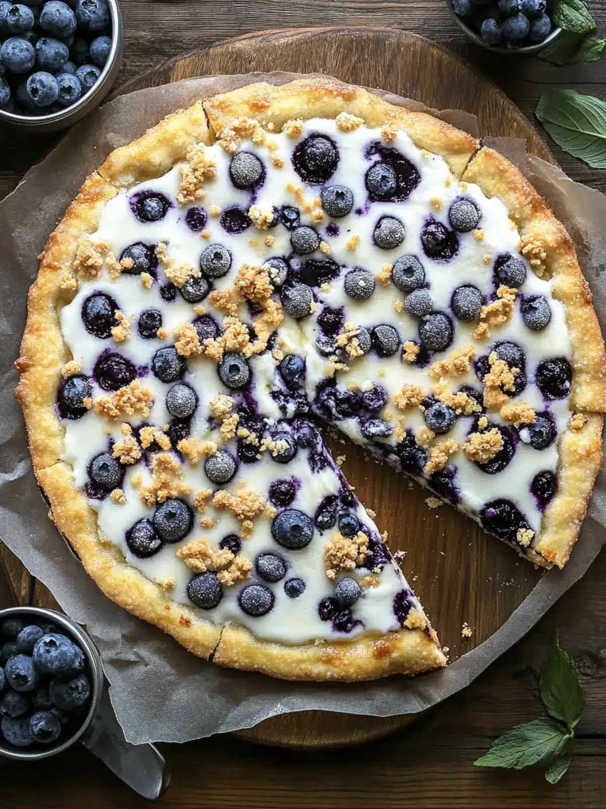 Delicious Blueberry Dessert Pizza with Crumble Topping Bliss 5 Blueberry Dessert Pizza