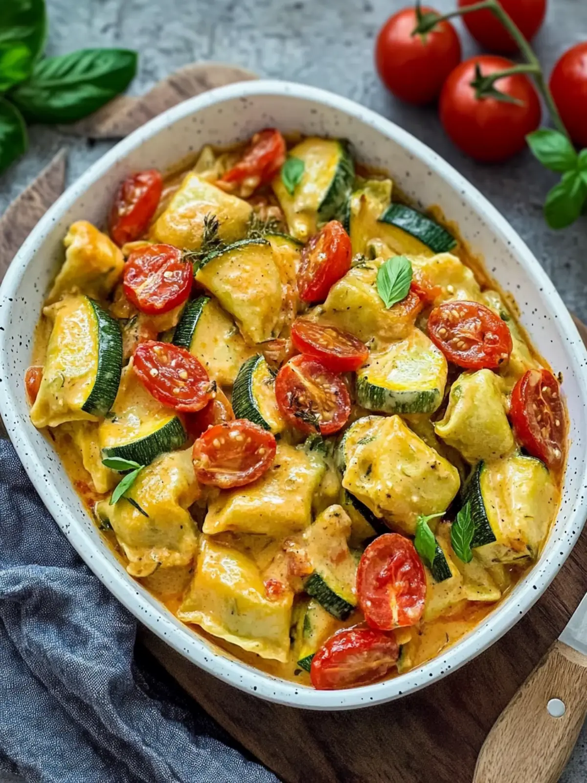 Creamy Maultaschen Pan with Zucchini and Tomatoes Bliss 3 Creamy Maultaschen pan with zucchini and tomatoes