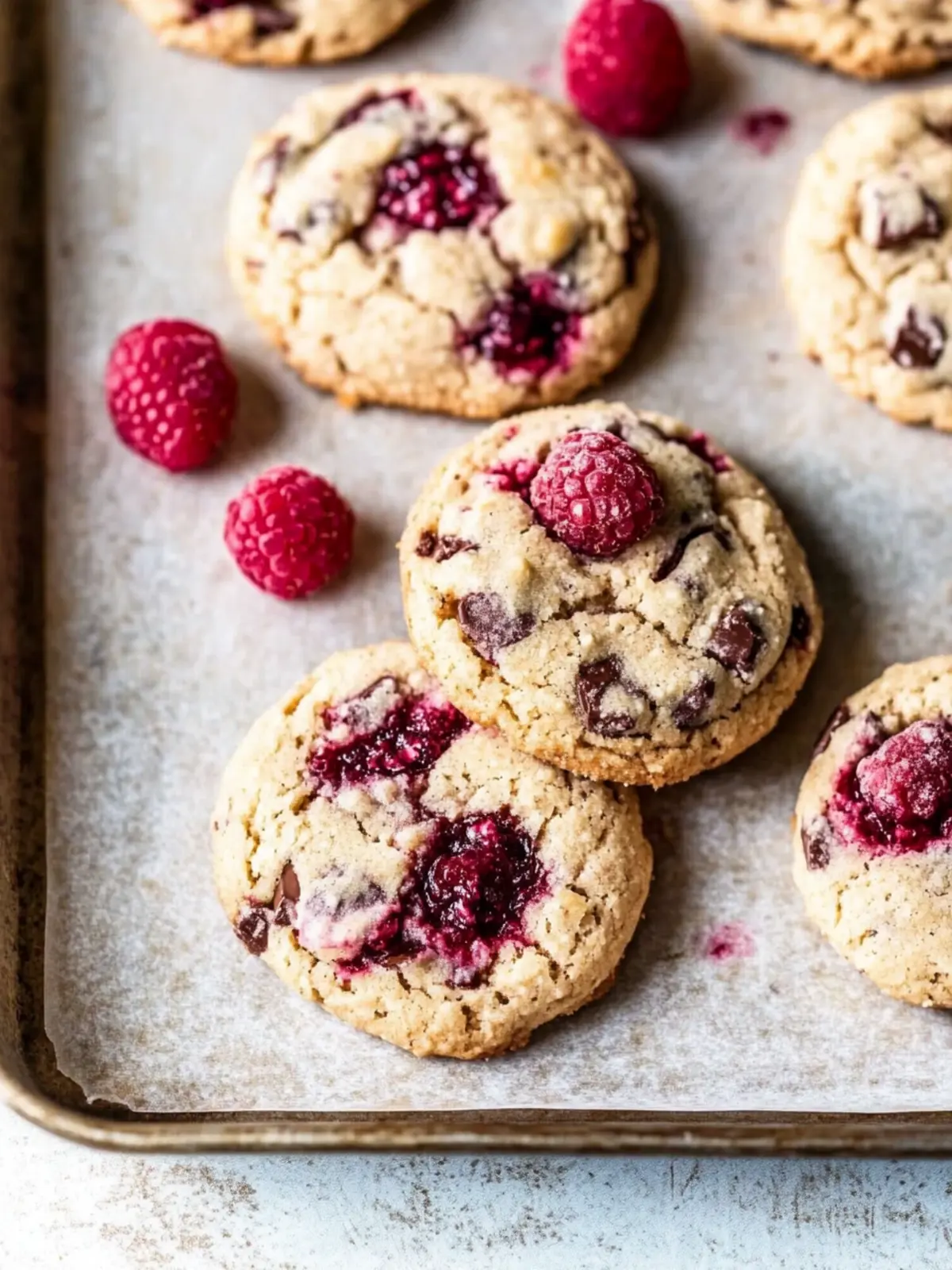 Raspberry Chocolate Chunk Cookies