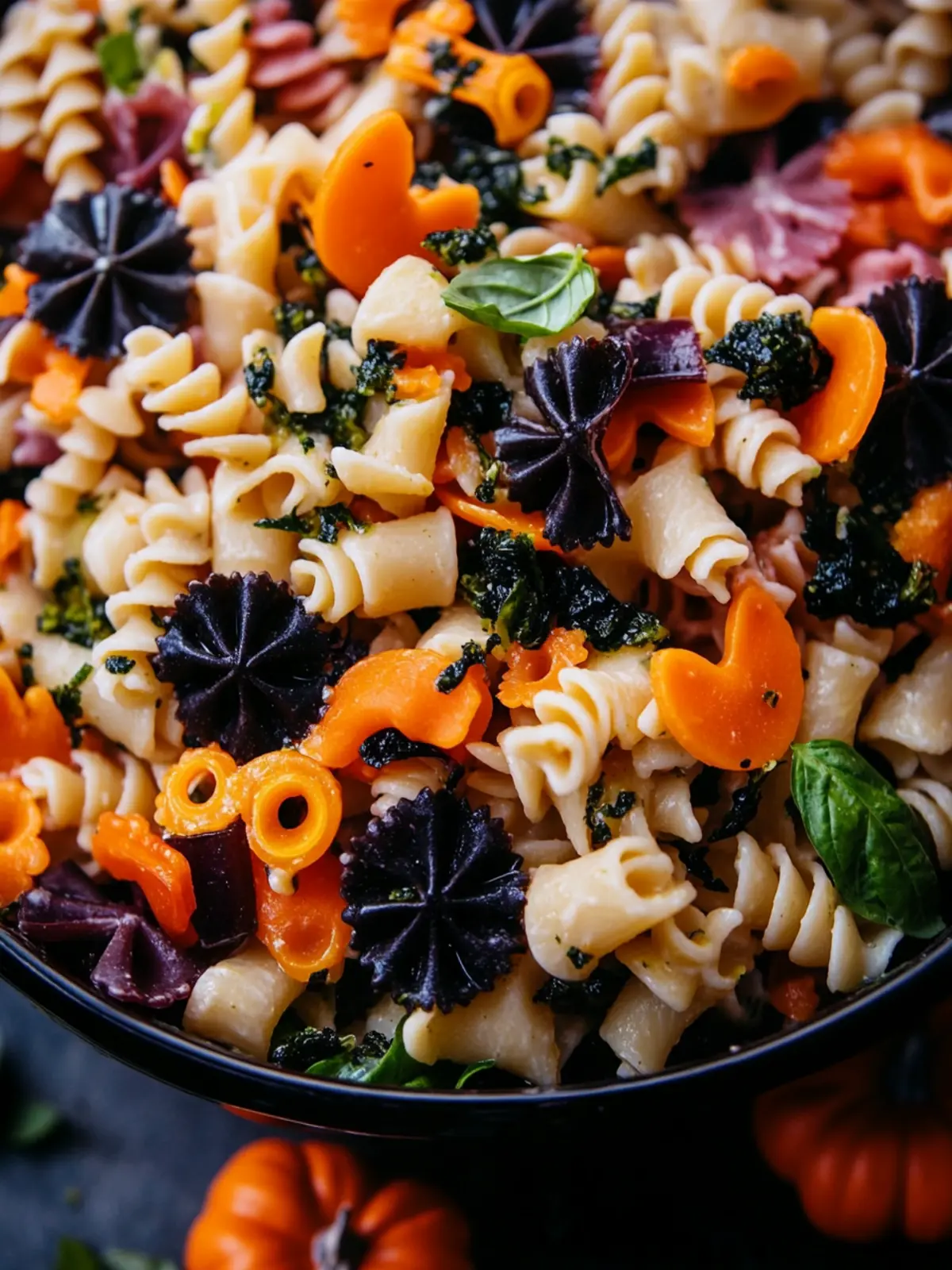 Spooky Vegan Halloween Pasta Salad That Celebrates Fall Flavors 2 Halloween Pasta Salad