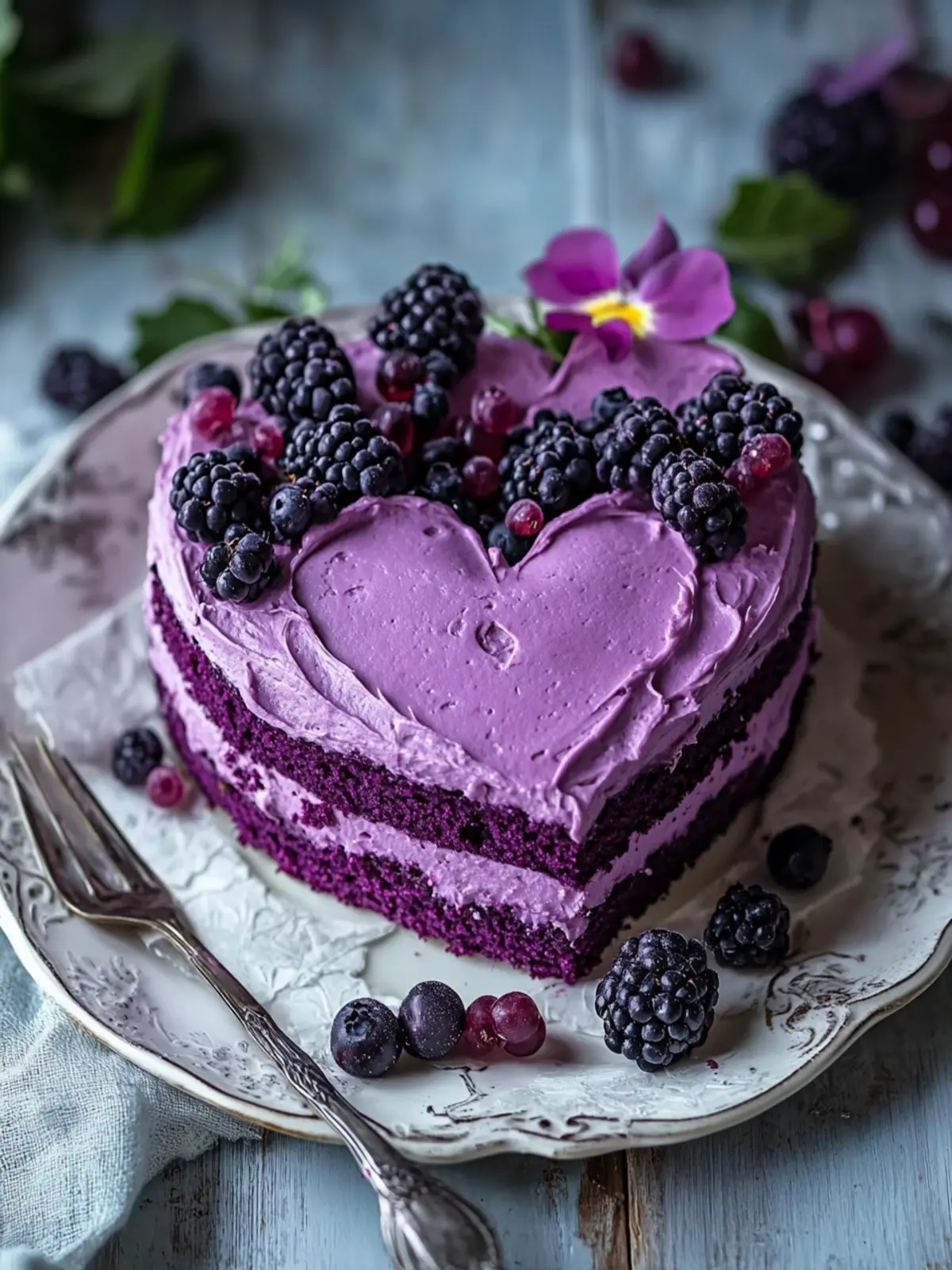 Decadent Blackcurrant Heart Cake to Sweeten Your Day 4 Blackcurrant Heart Cake