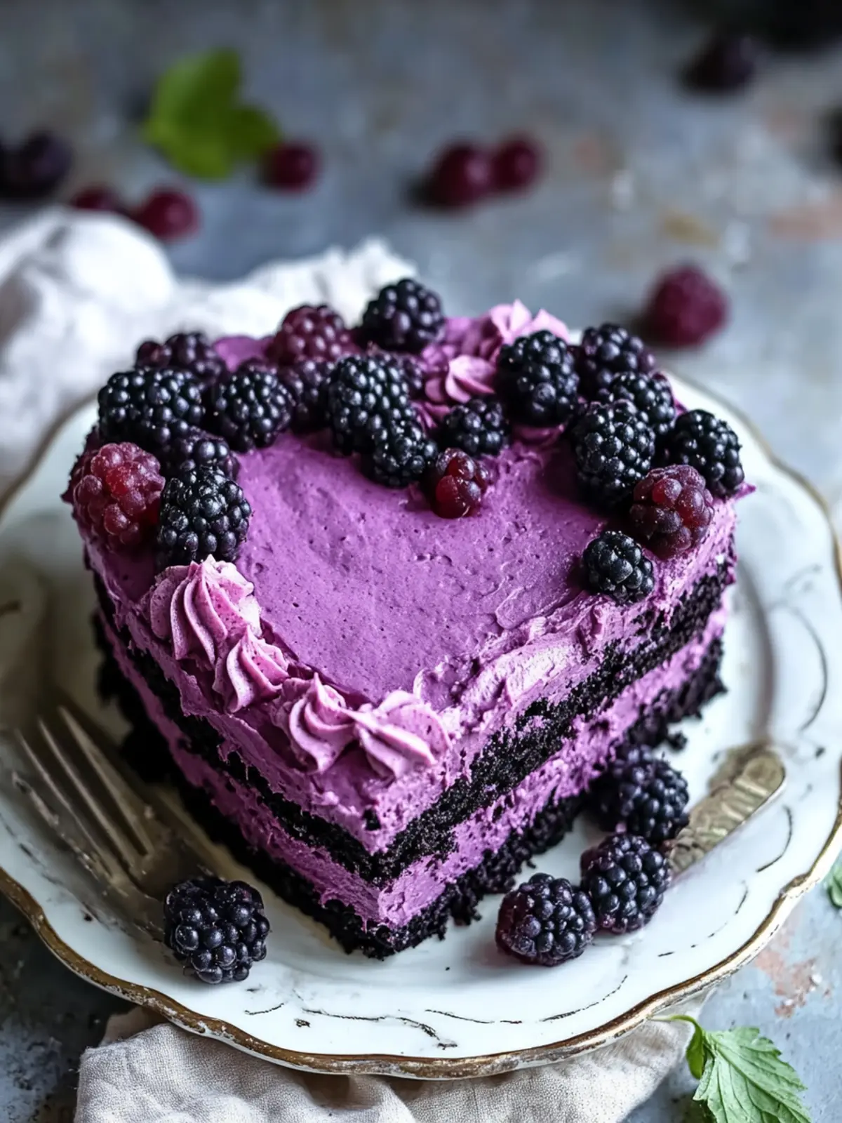 Decadent Blackcurrant Heart Cake to Sweeten Your Day 3 Blackcurrant Heart Cake