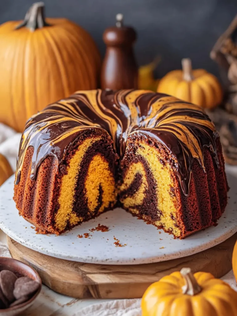 Pumpkin Marble Cake