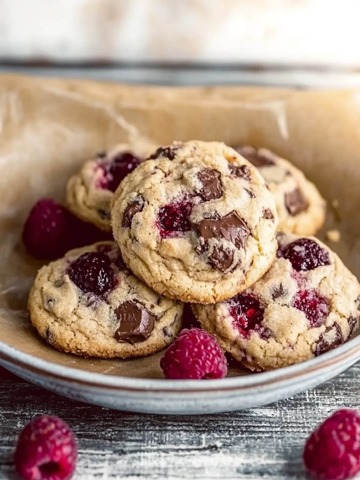Raspberry Chocolate Chunk Cookies
