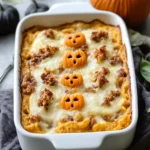 Spooky Pumpkin Breakfast Casserole