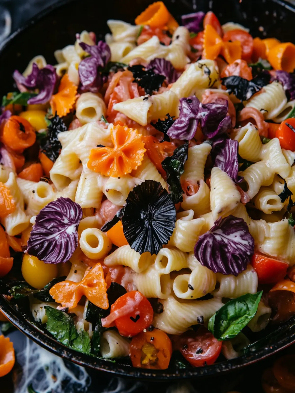 Spooky Vegan Halloween Pasta Salad That Celebrates Fall Flavors 4 Halloween Pasta Salad