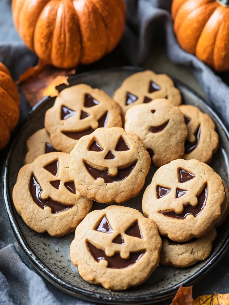 Milk Chocolate Stuffed Jack-O’-Lantern Cookies