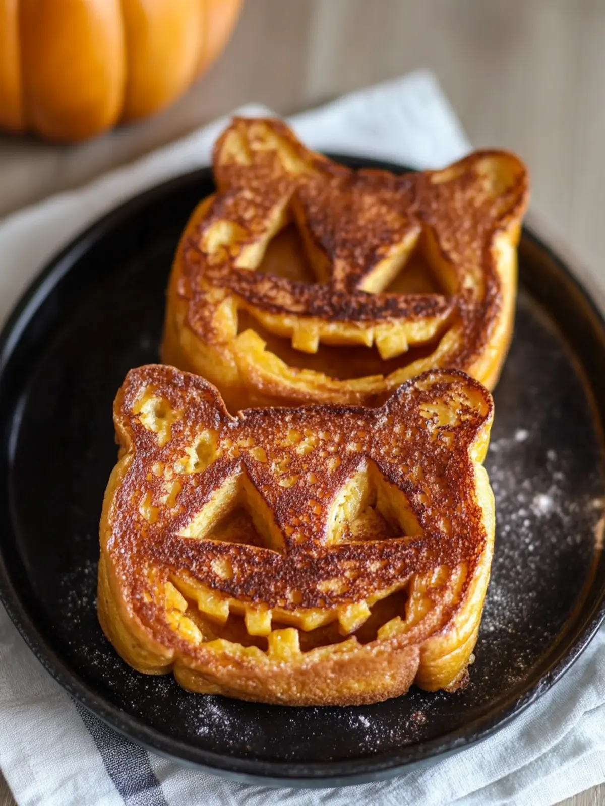 Jack-o-Lantern Stuffed French Toast: A Spooky Breakfast Treat 2 Jack-o-Lantern Stuffed French Toast