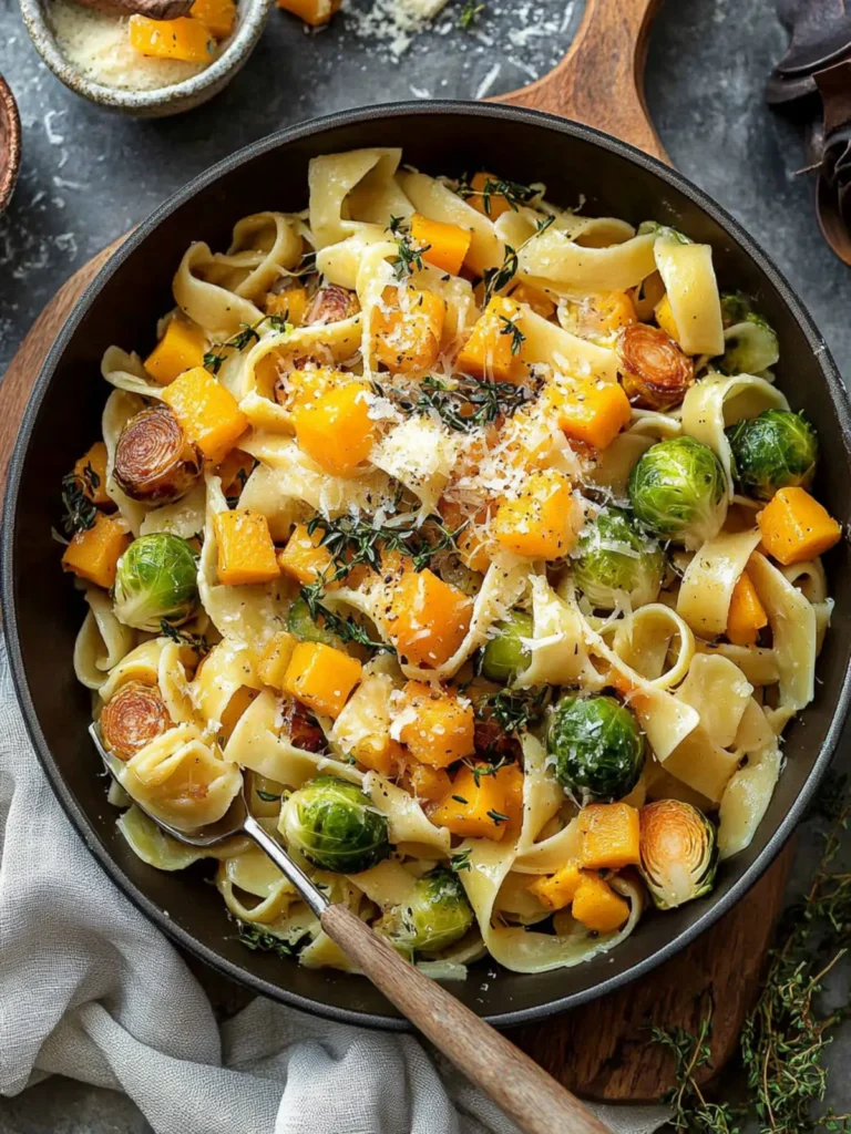 Brussels Sprouts and Butternut Squash Pasta