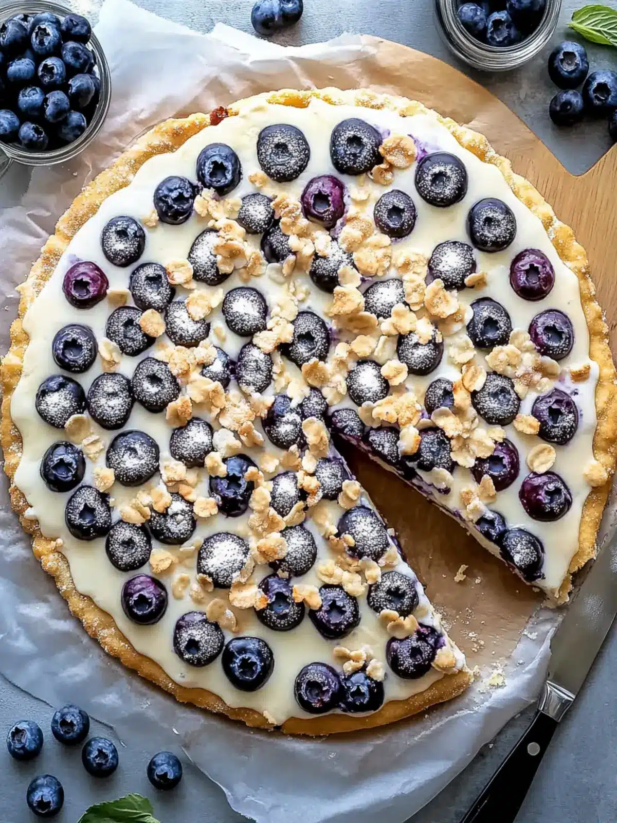 Delicious Blueberry Dessert Pizza with Crumble Topping Bliss 3 Blueberry Dessert Pizza